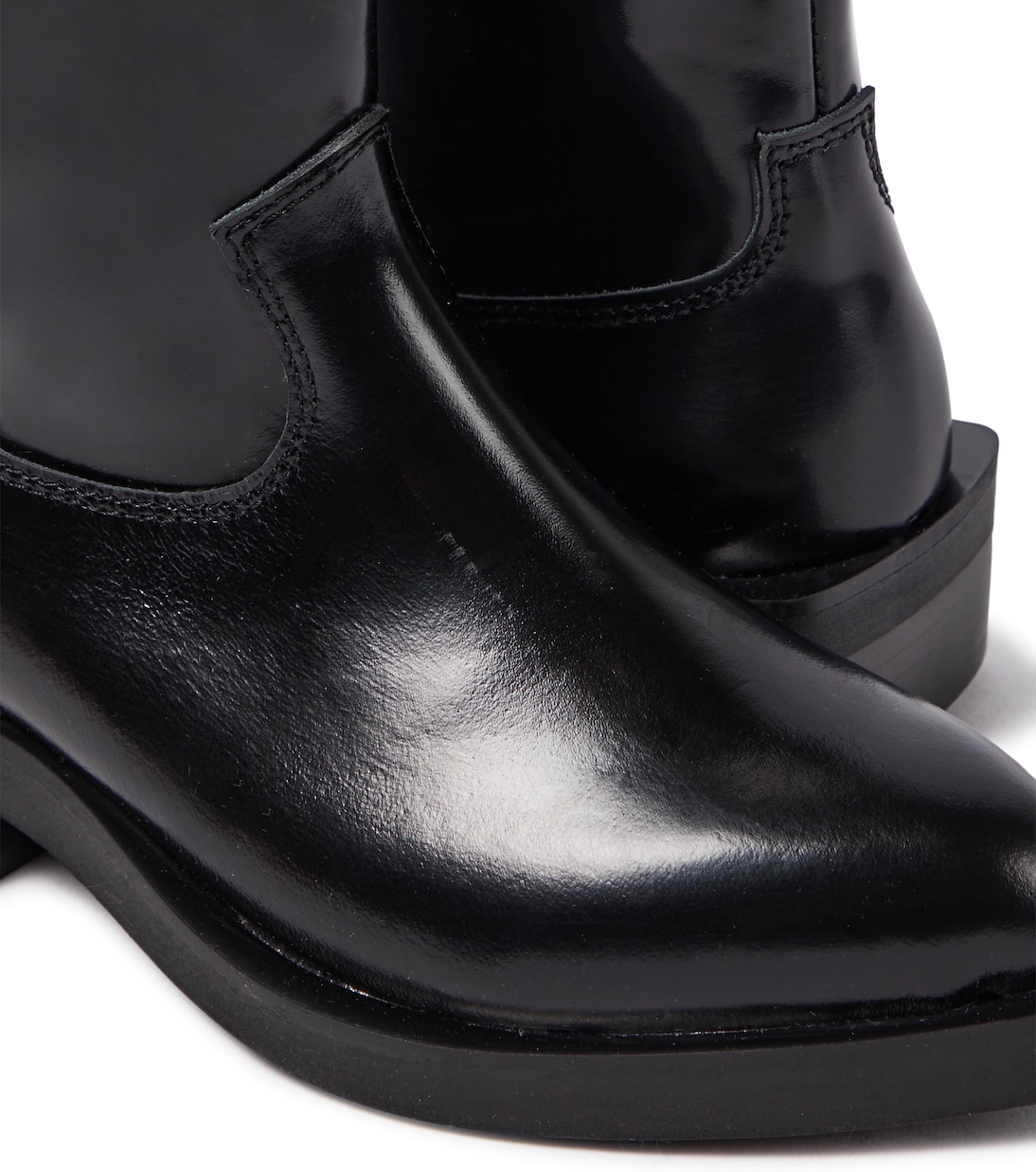 Logo patent leather cowboy boots | Moschino Kids