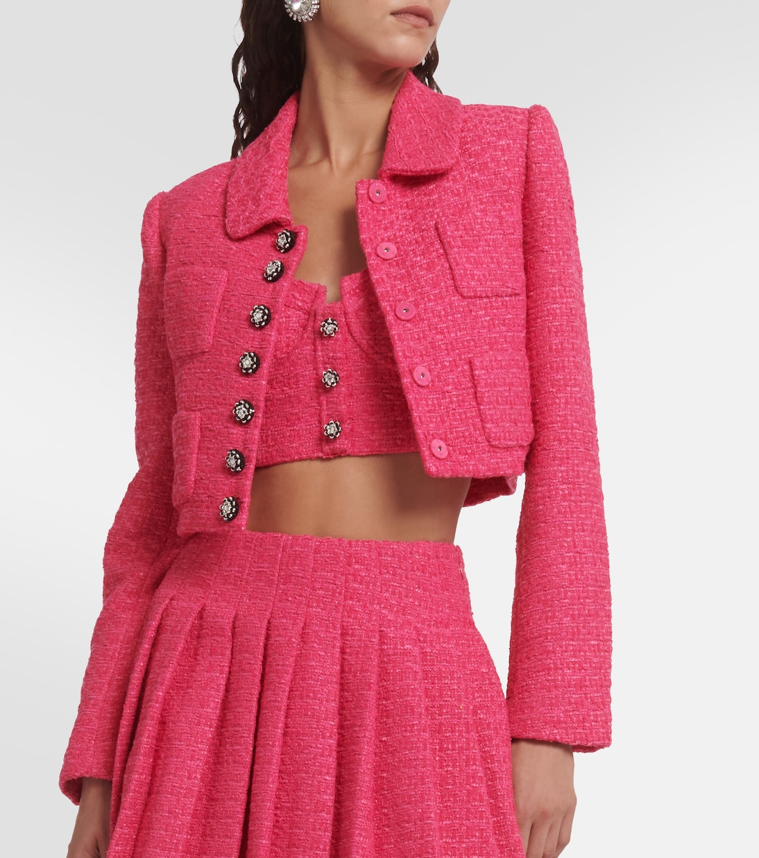 Cropped bouclé jacket | Self-Portrait