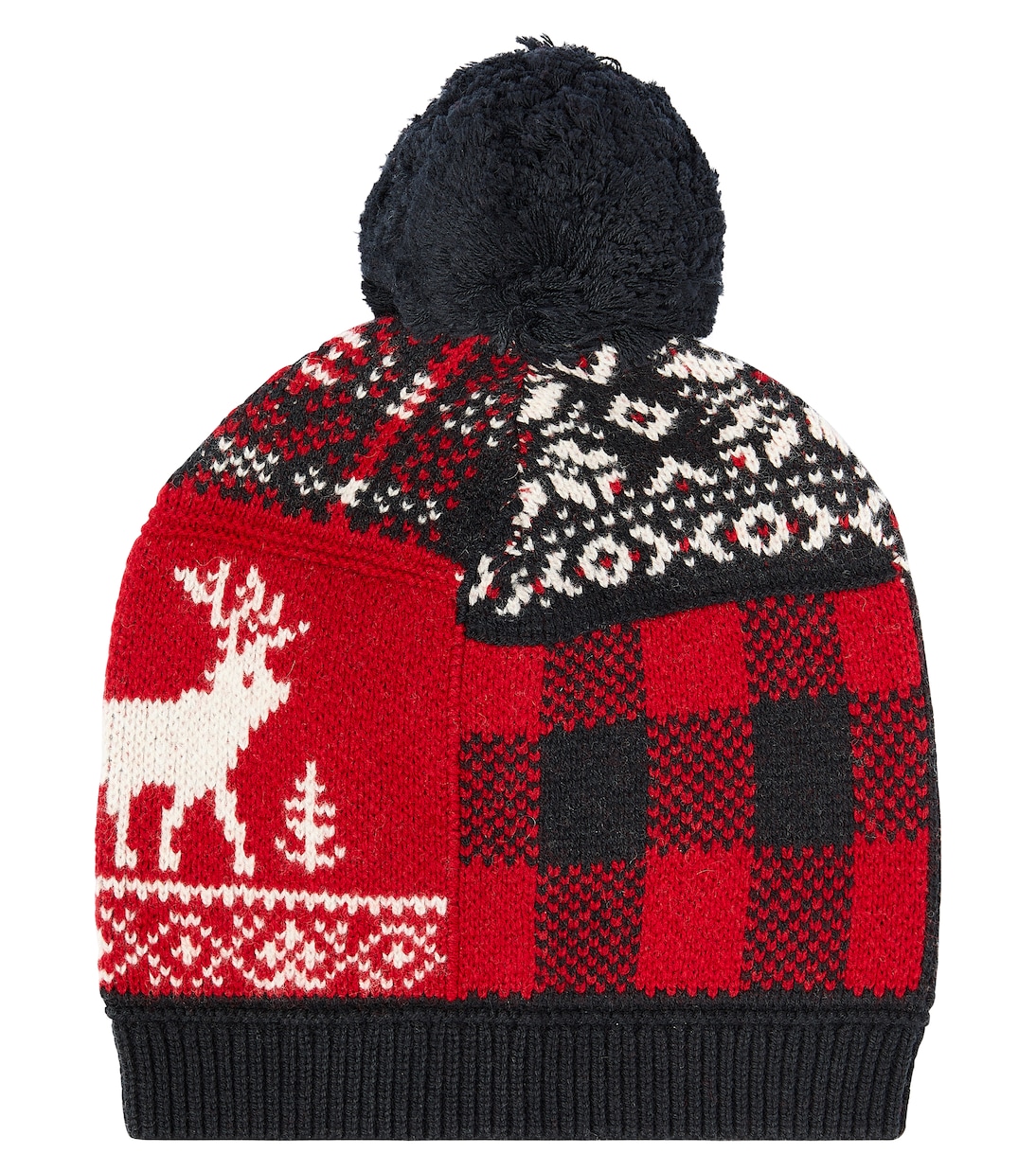 Patchwork wool and cotton-blend beanie | Polo Ralph Lauren Kids