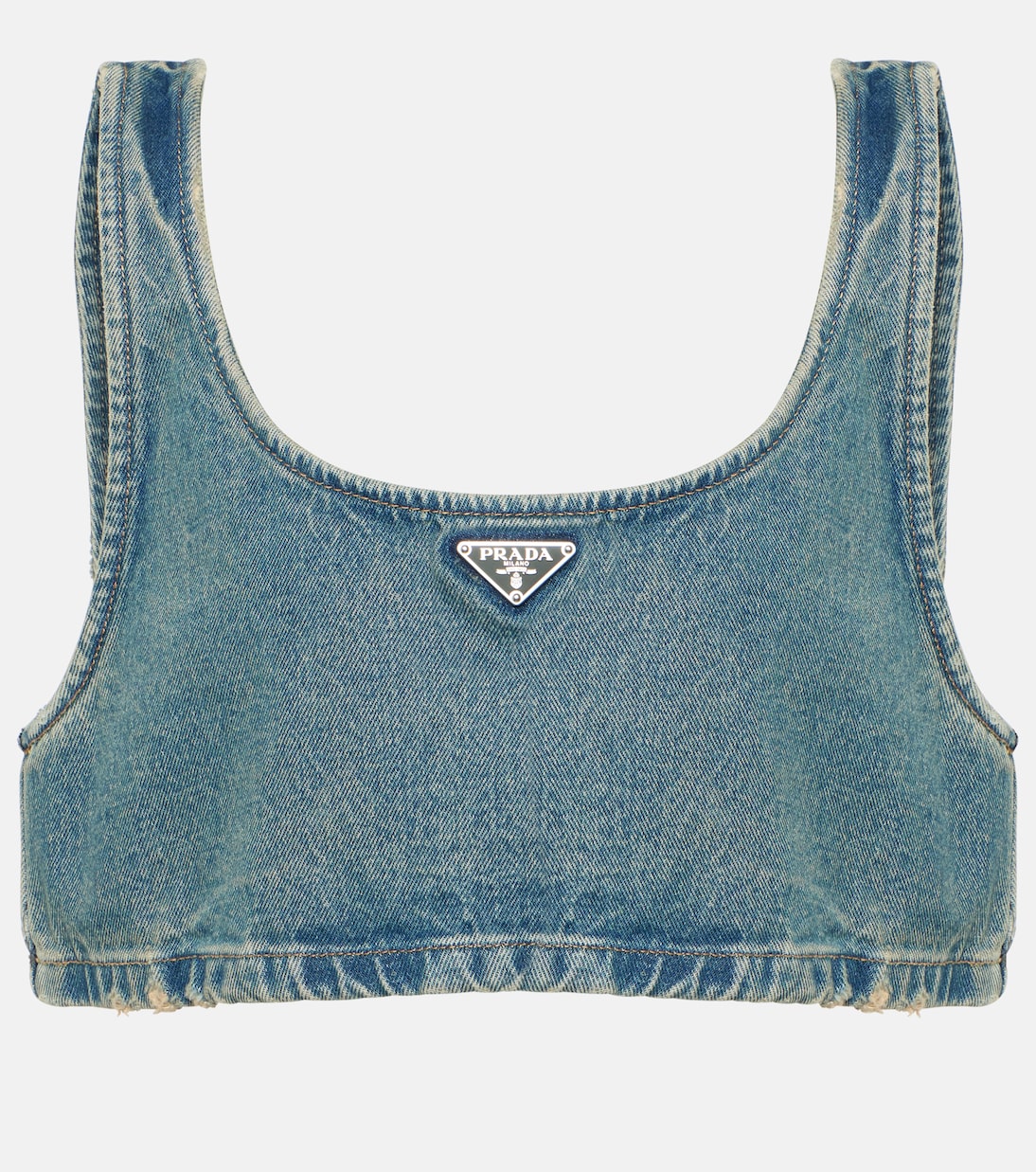 Top de denim con logo | Prada