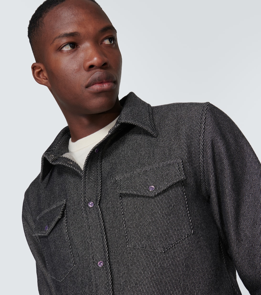 Cashmere and cotton twill shirt | God's True Cashmere
