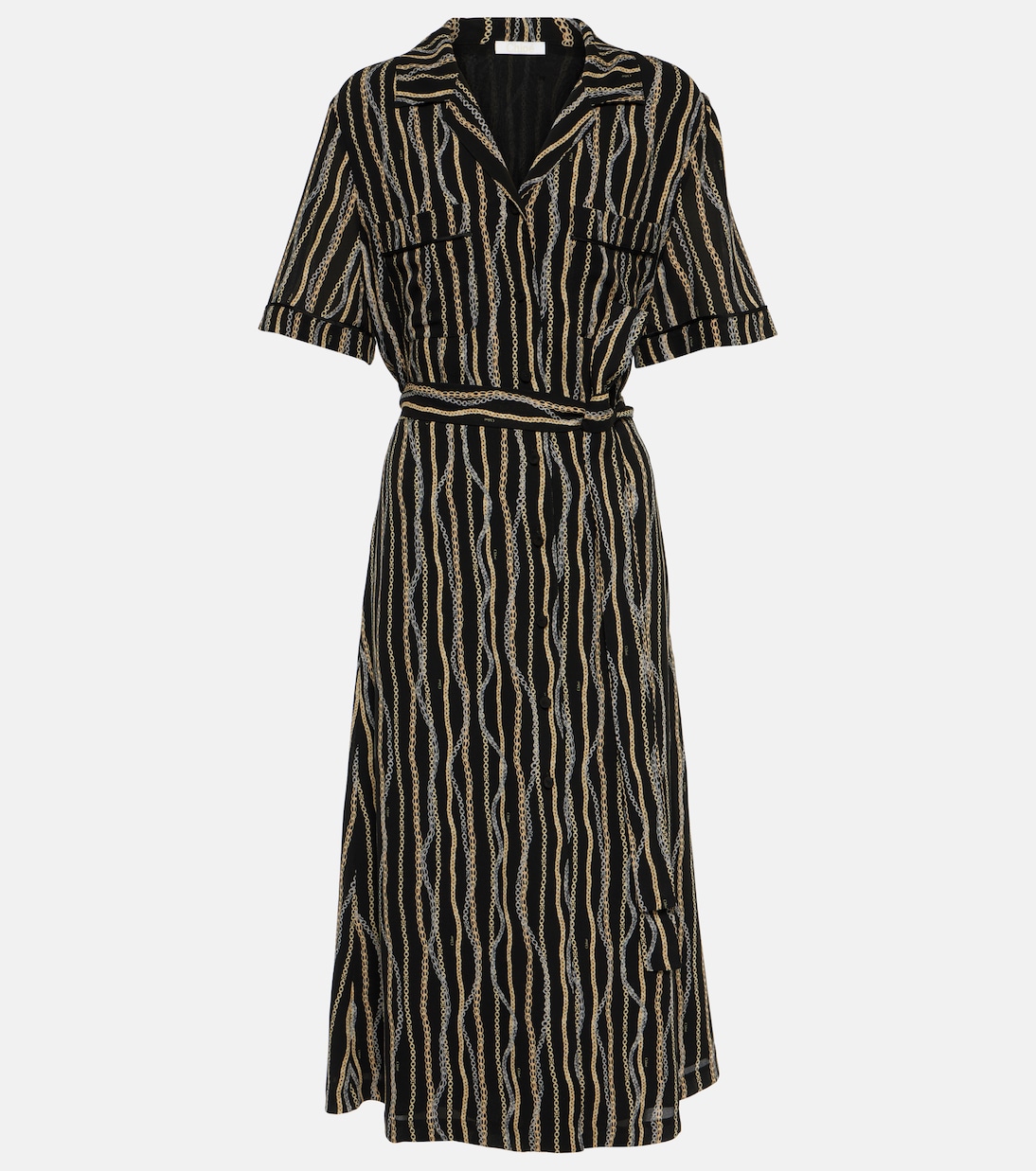 Printed silk sablé shirt dress | Chloé