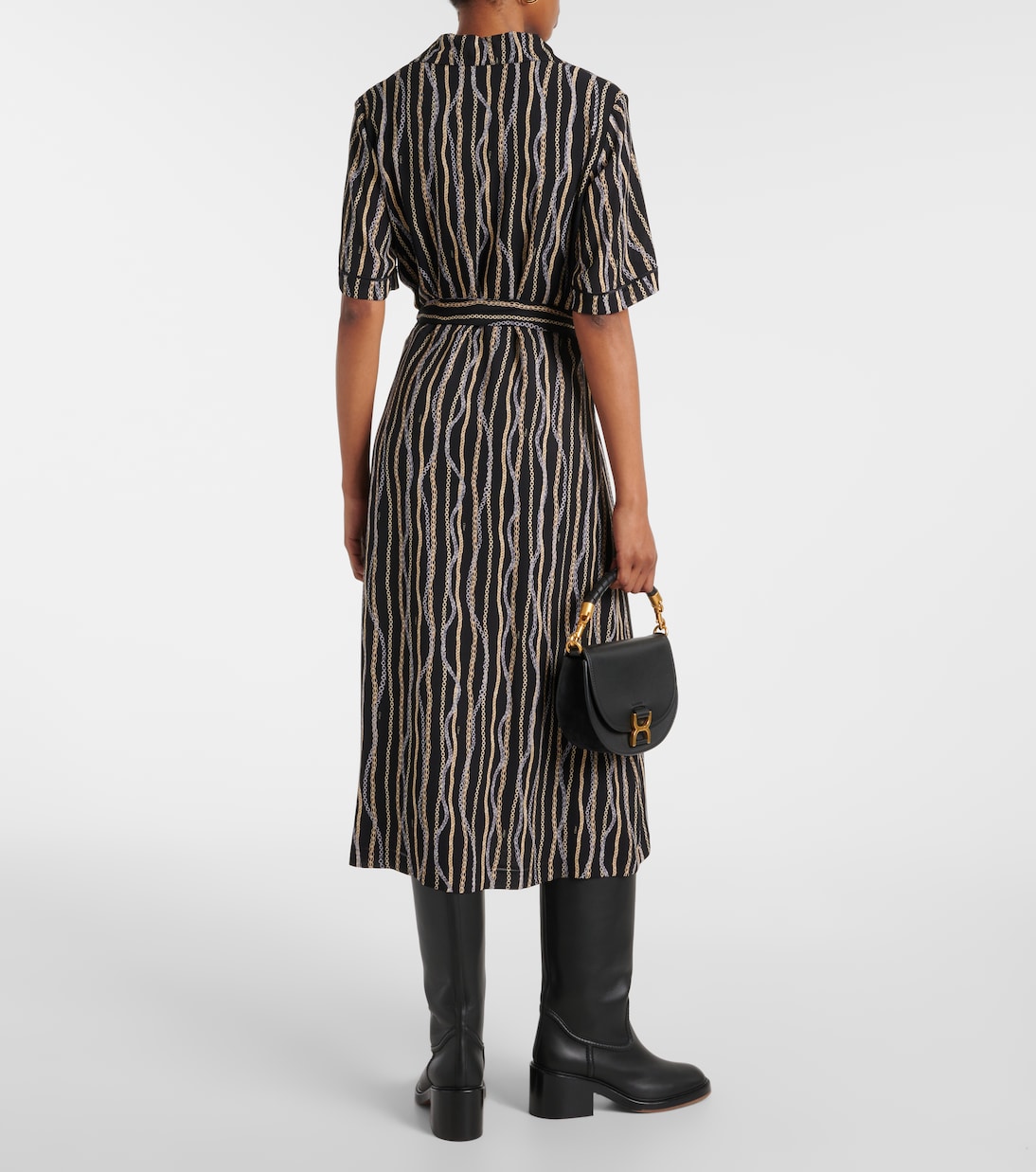 Printed silk sablé shirt dress | Chloé