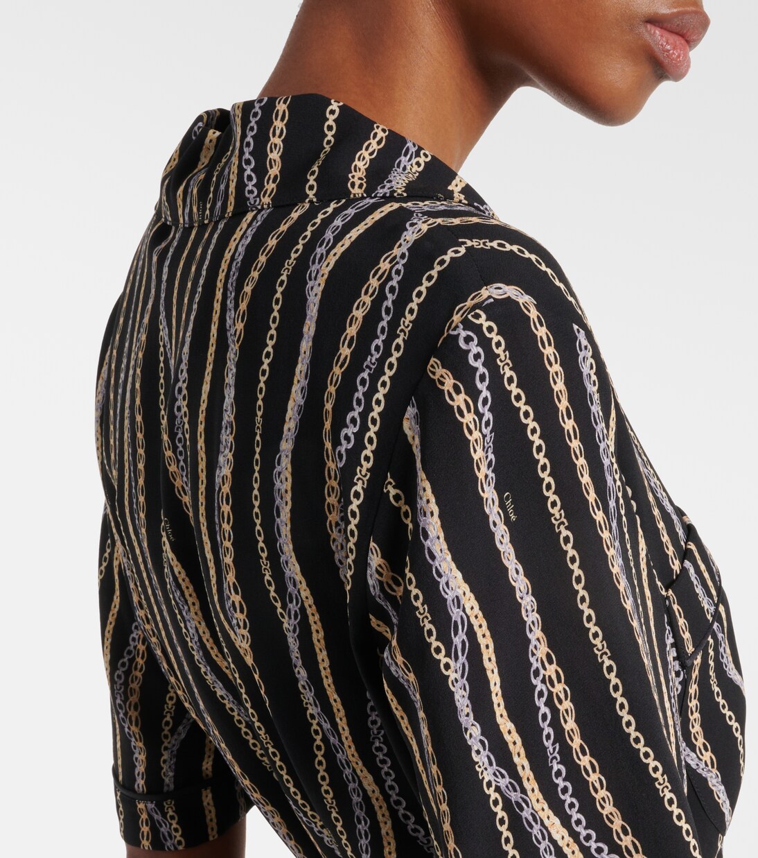 Printed silk sablé shirt dress | Chloé
