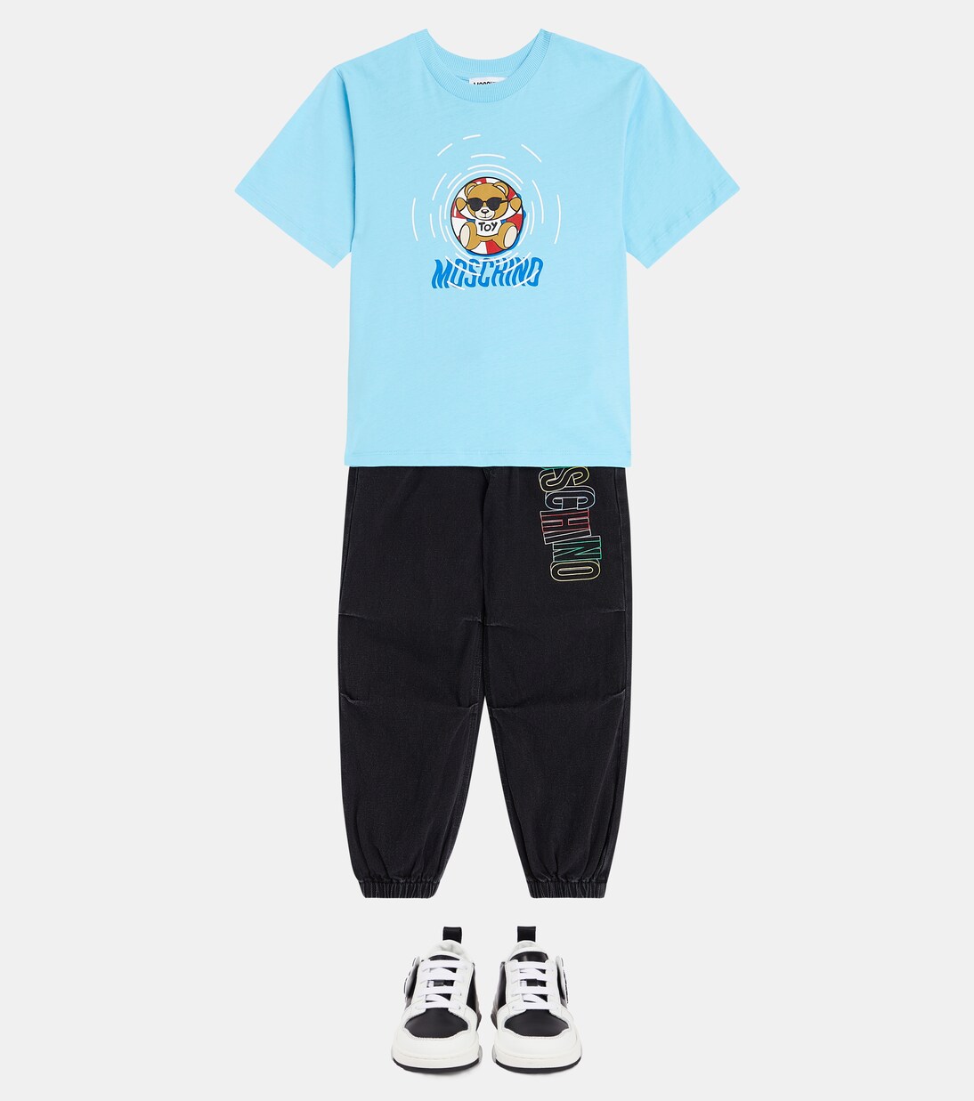 Jeans a gamba larga con stampa | Moschino Kids