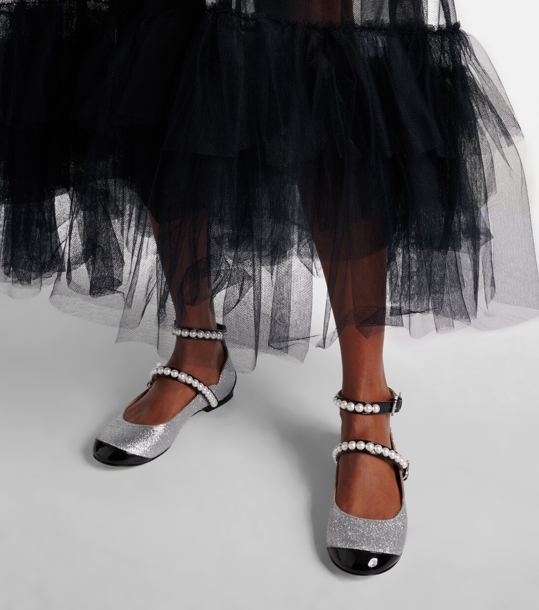 Embellished glitter Mary Jane flats | Mach & Mach