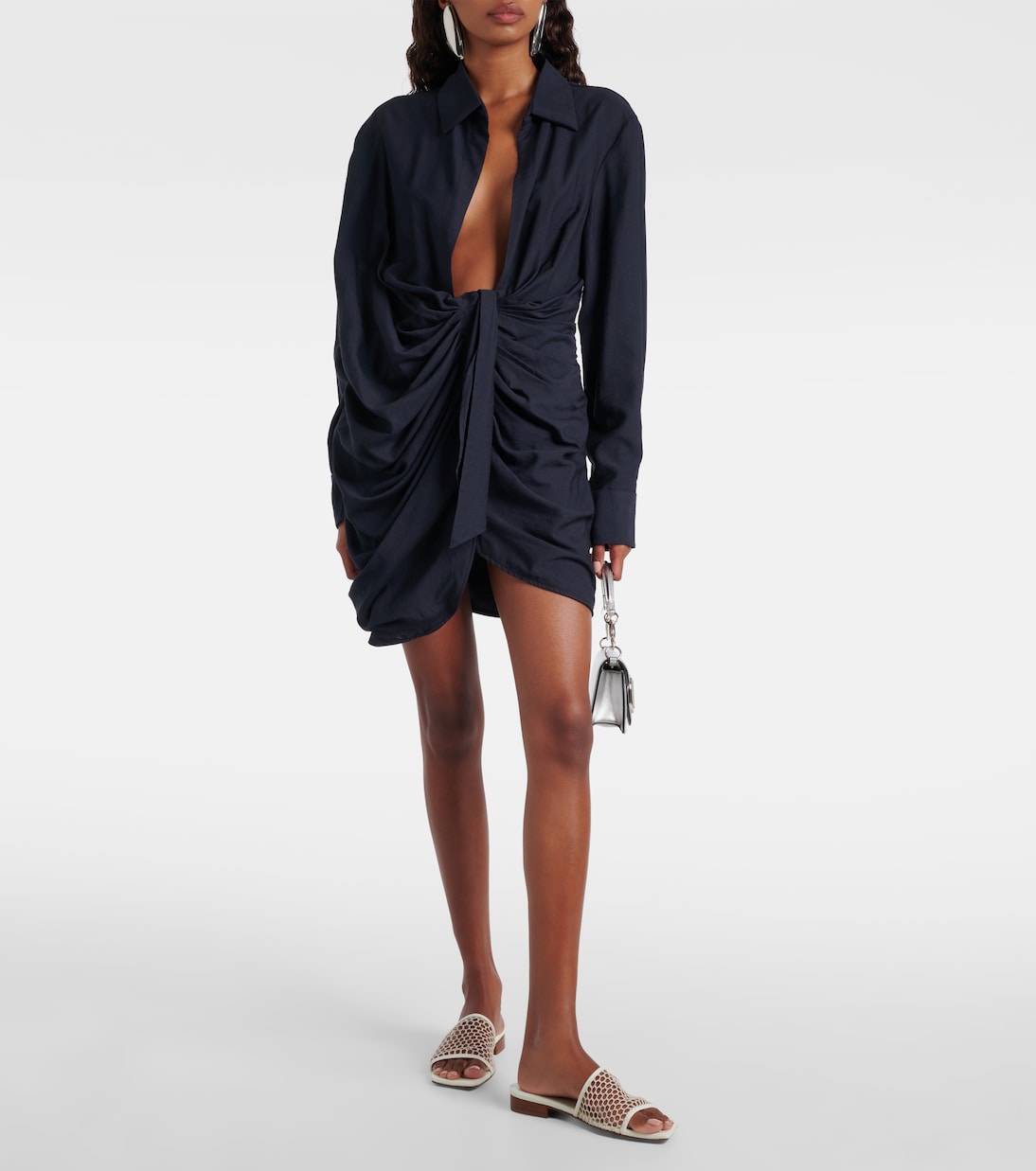 Chica leather-trimmed mesh slides | Souliers Martinez