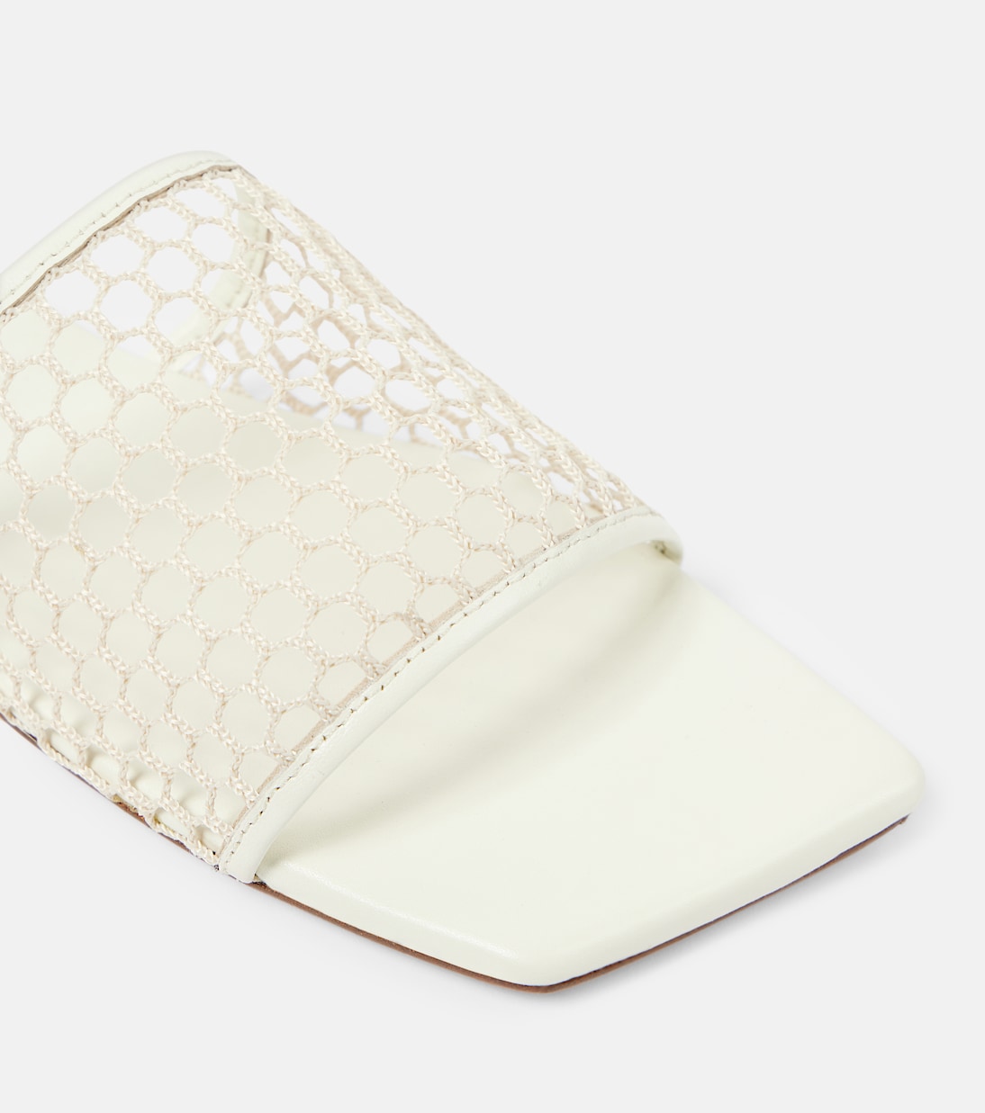 Chica leather-trimmed mesh slides | Souliers Martinez