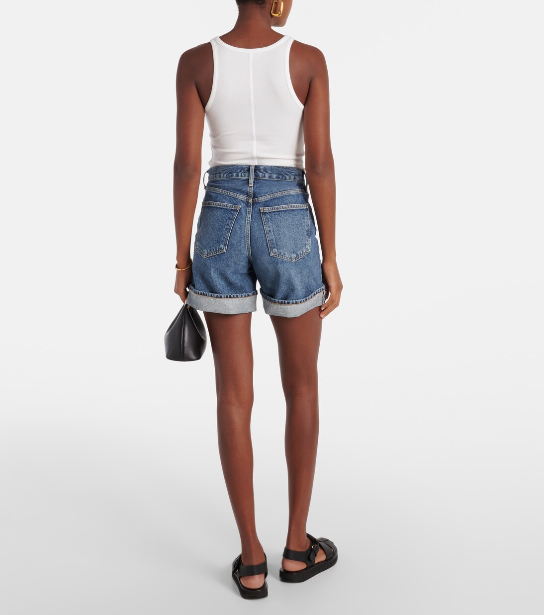 Dame high-rise denim shorts | Agolde