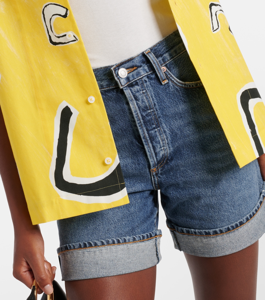 Dame high-rise denim shorts | Agolde