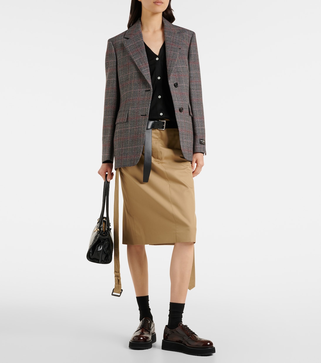 Falda tubo en sarga de algodón | Prada