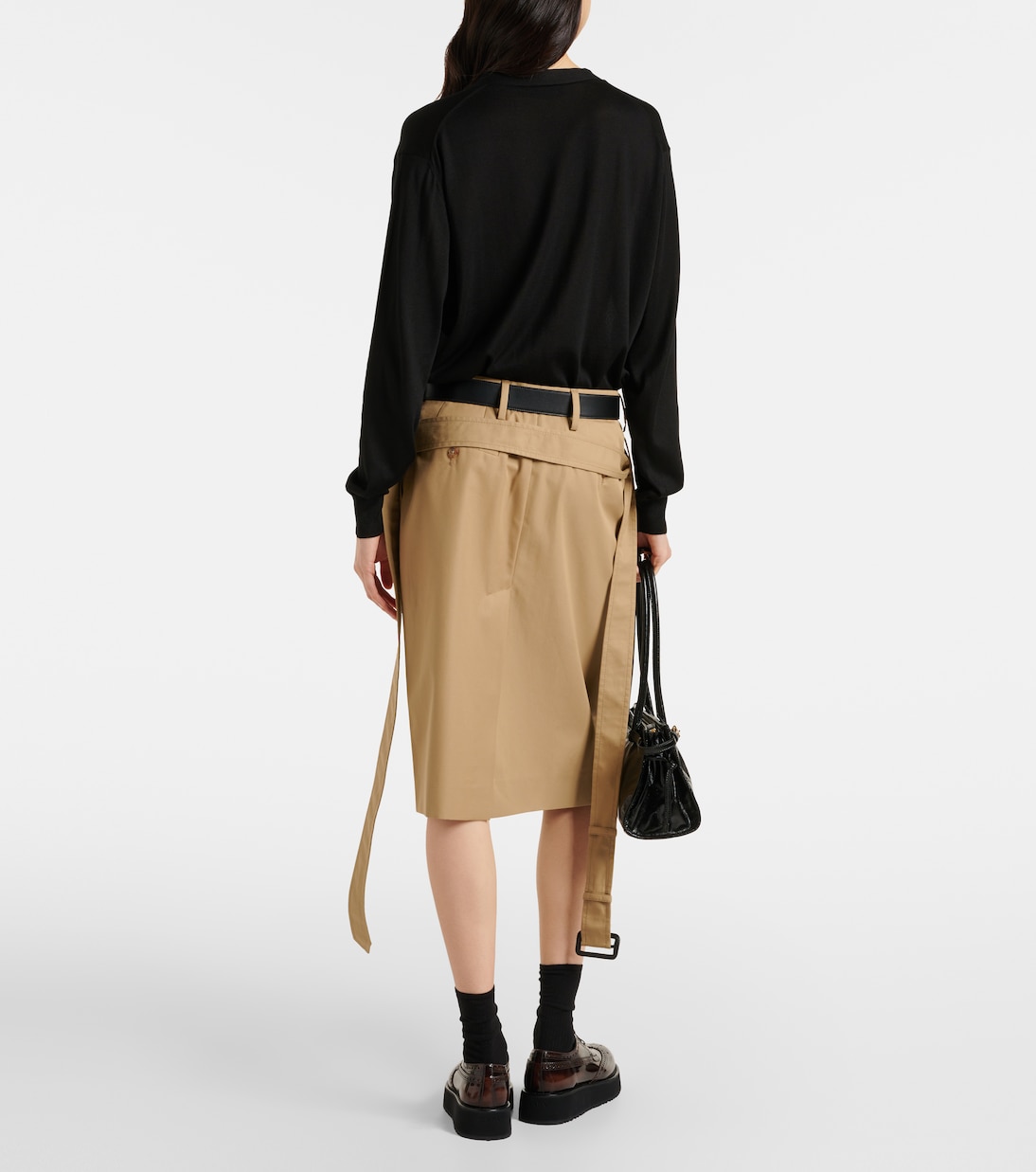 Falda tubo en sarga de algodón | Prada