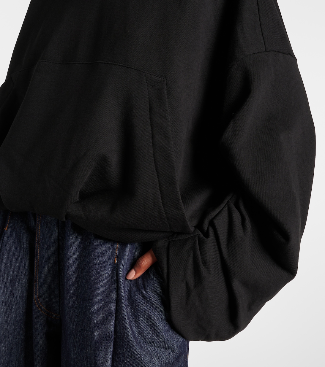 Oversized draped cotton jersey hoodie | Dries Van Noten