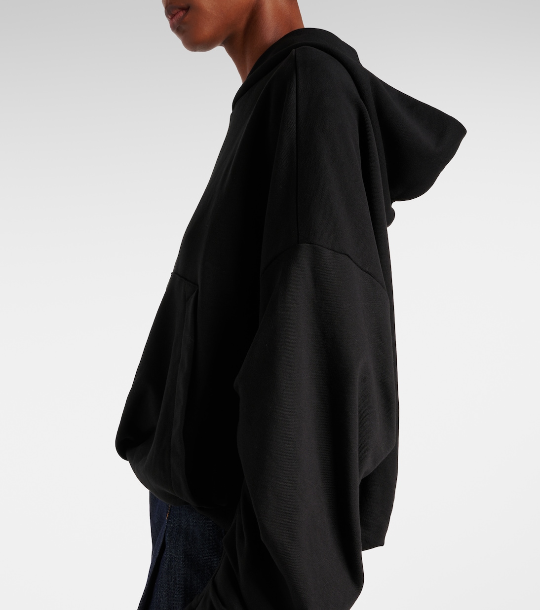 Oversized draped cotton jersey hoodie | Dries Van Noten