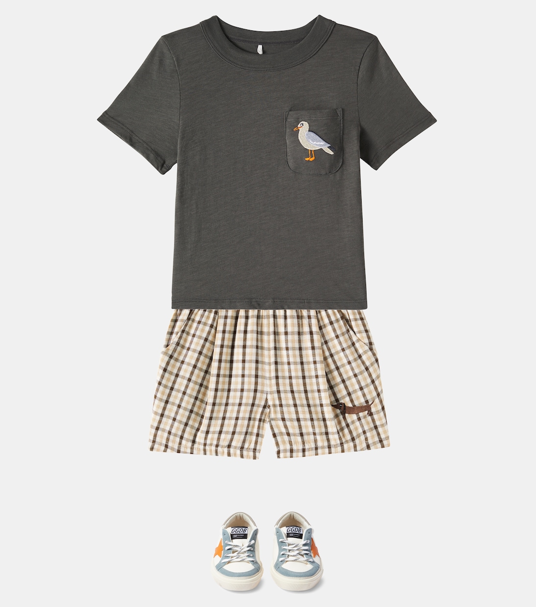 May suede-trimmed leather sneakers | Golden Goose Kids