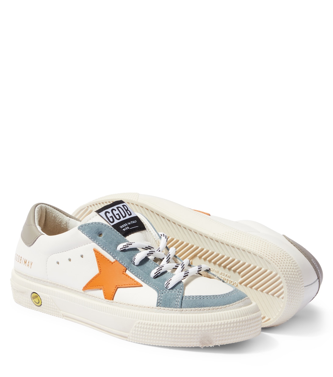 May suede-trimmed leather sneakers | Golden Goose Kids