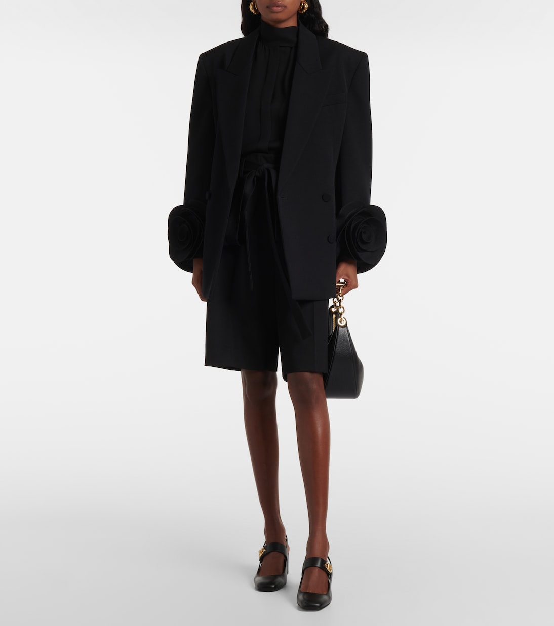 Virgin wool sablé Bermuda pants | Valentino