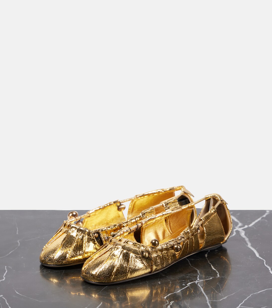 Ballerinas Luna aus Metallic-Leder | Chloé