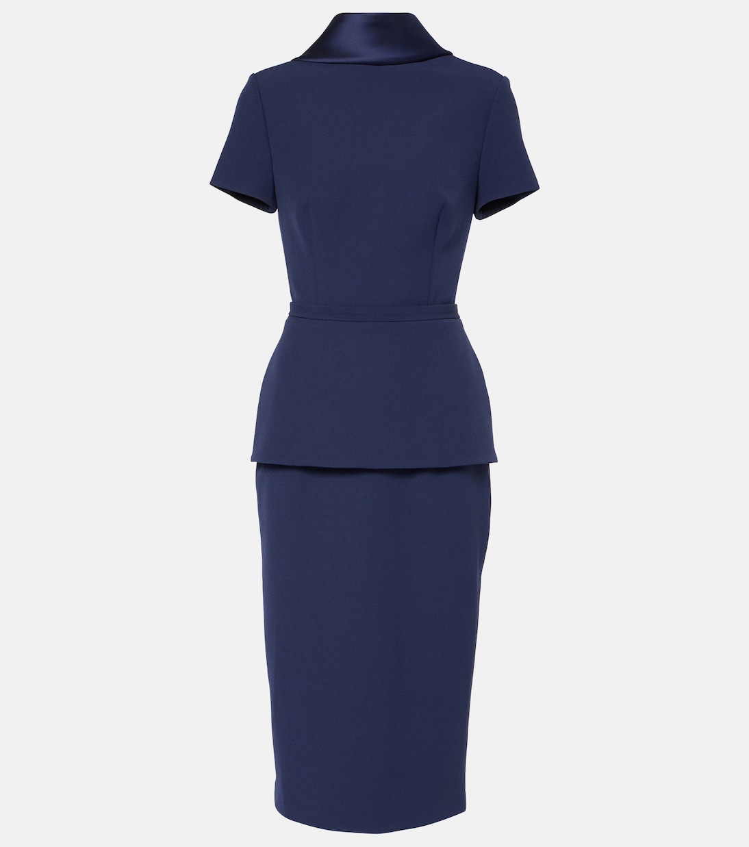 Midikleid aus Crêpe mit Satin | Safiyaa