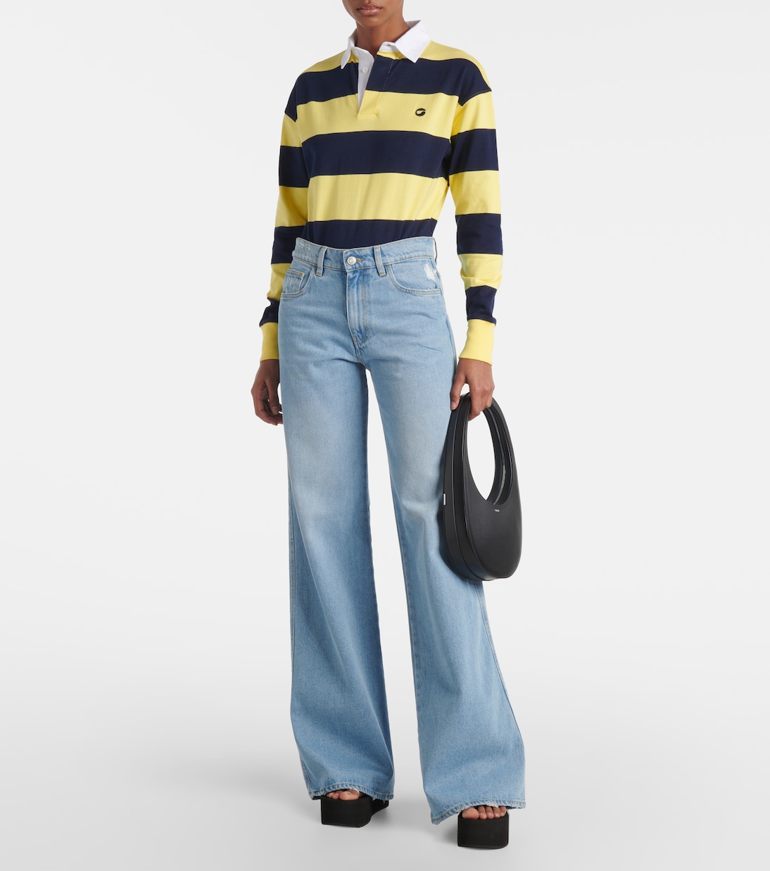 Wide-Leg Jeans mit Leder | Coperni