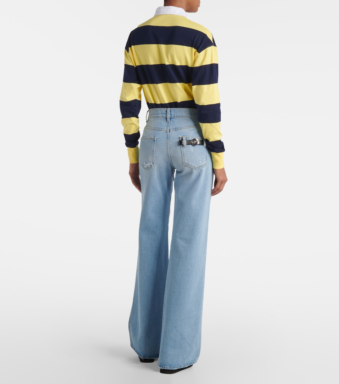 Wide-Leg Jeans mit Leder | Coperni