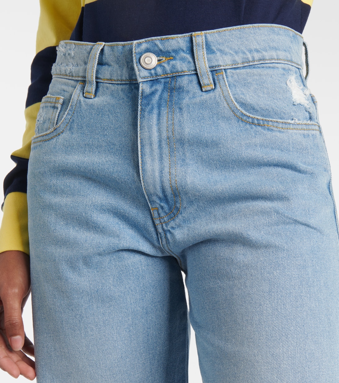 Wide-Leg Jeans mit Leder | Coperni