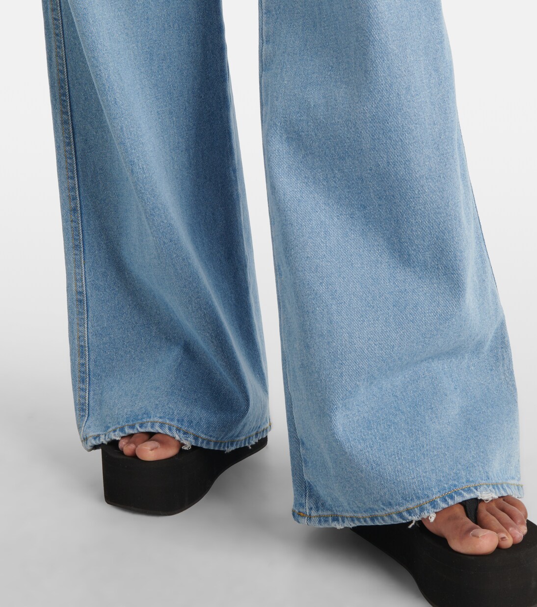 Wide-Leg Jeans mit Leder | Coperni