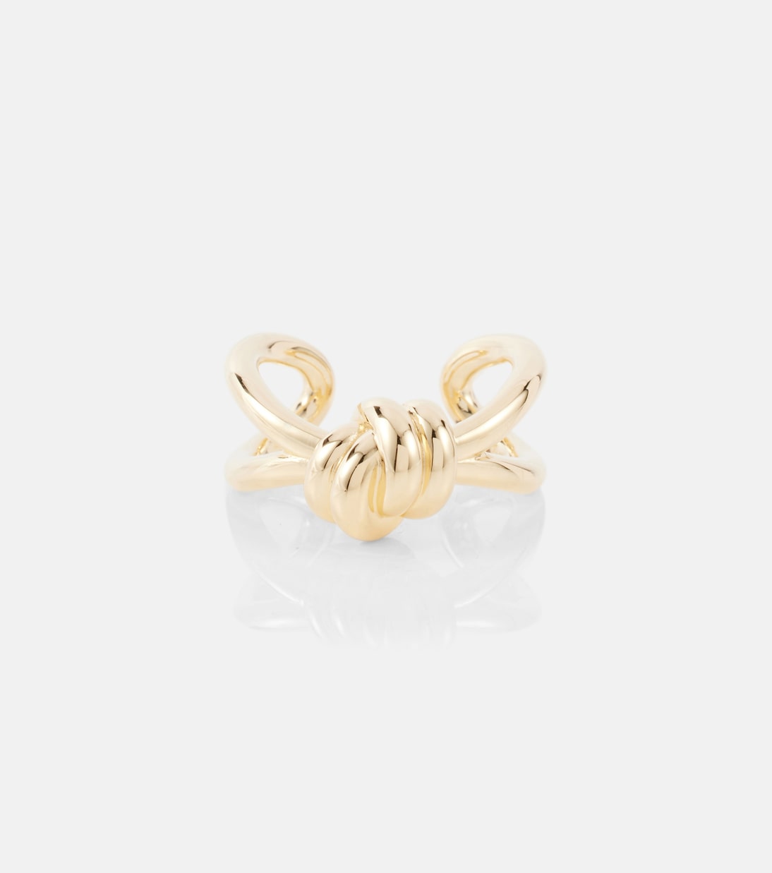 Knot gold-plated sterling silver ring | Bottega Veneta