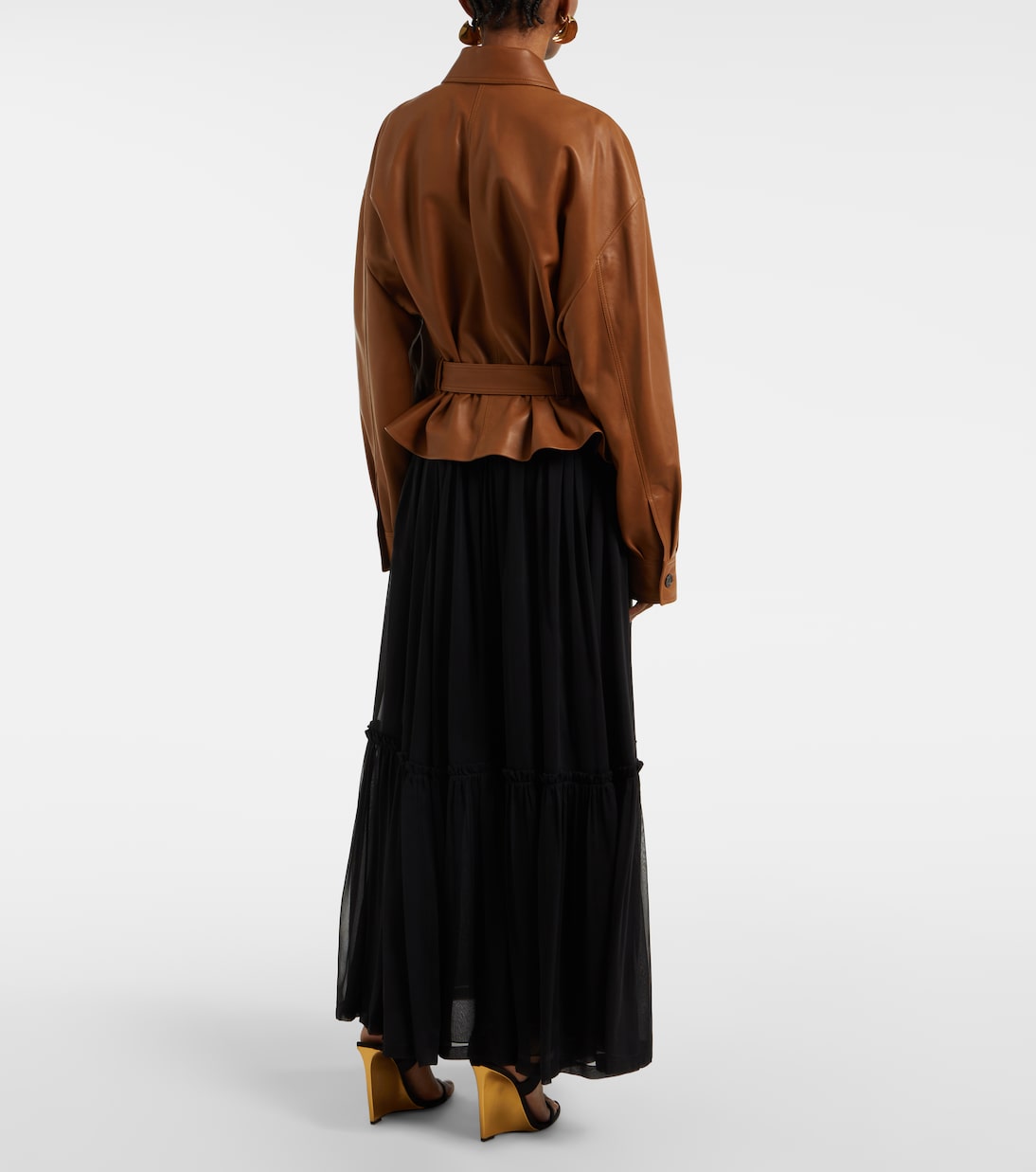 Cropped-Lederjacke Saharienne | Saint Laurent