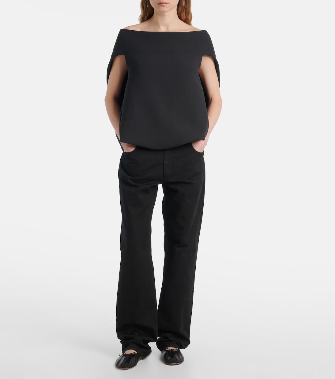 Pallenberg off-shoulder wool-blend top | The Row