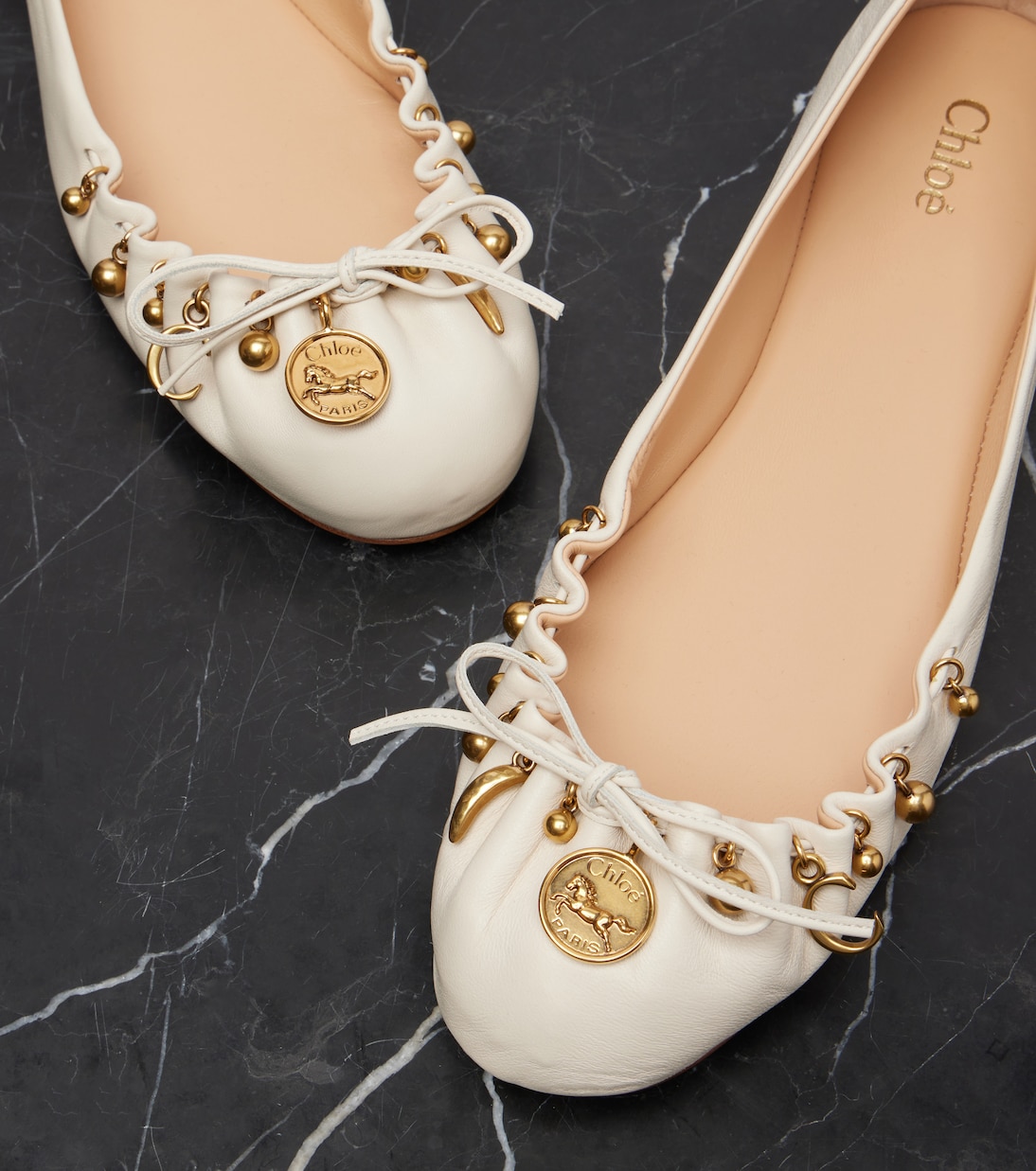 Chloé Charms leather ballet flats | Chloé