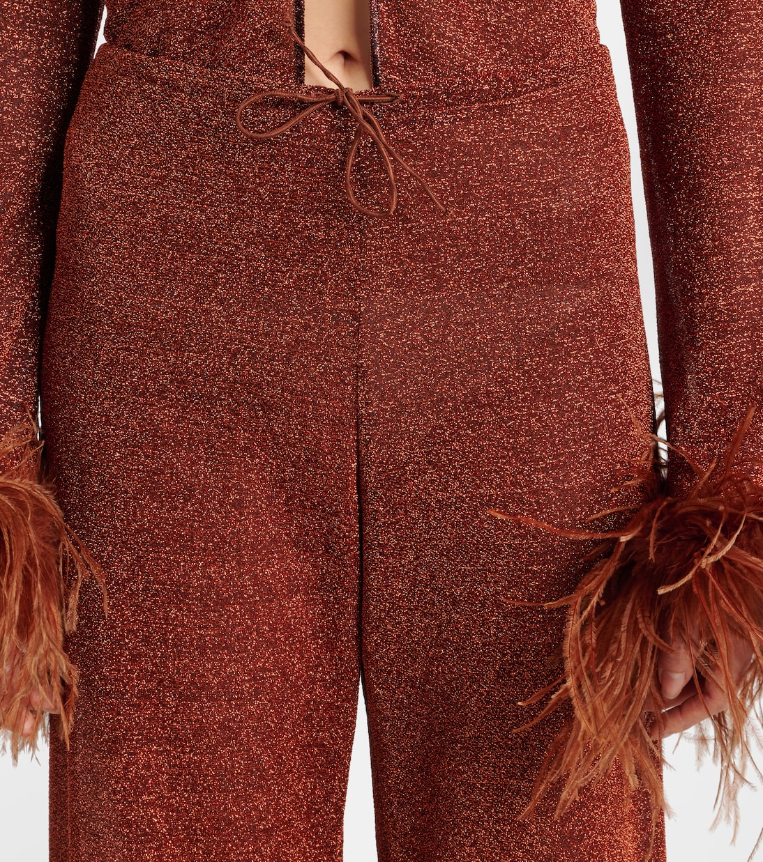 Gerade Hose Lumière Plumage mit Federn | Oséree