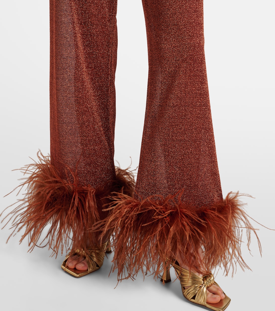 Gerade Hose Lumière Plumage mit Federn | Oséree