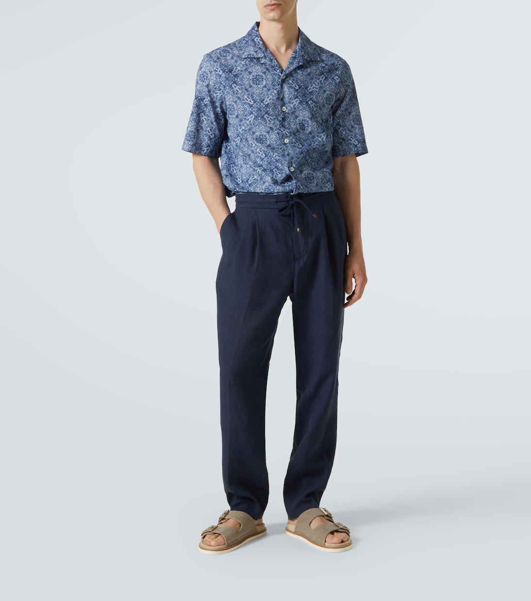 Linen straight pants | Brunello Cucinelli