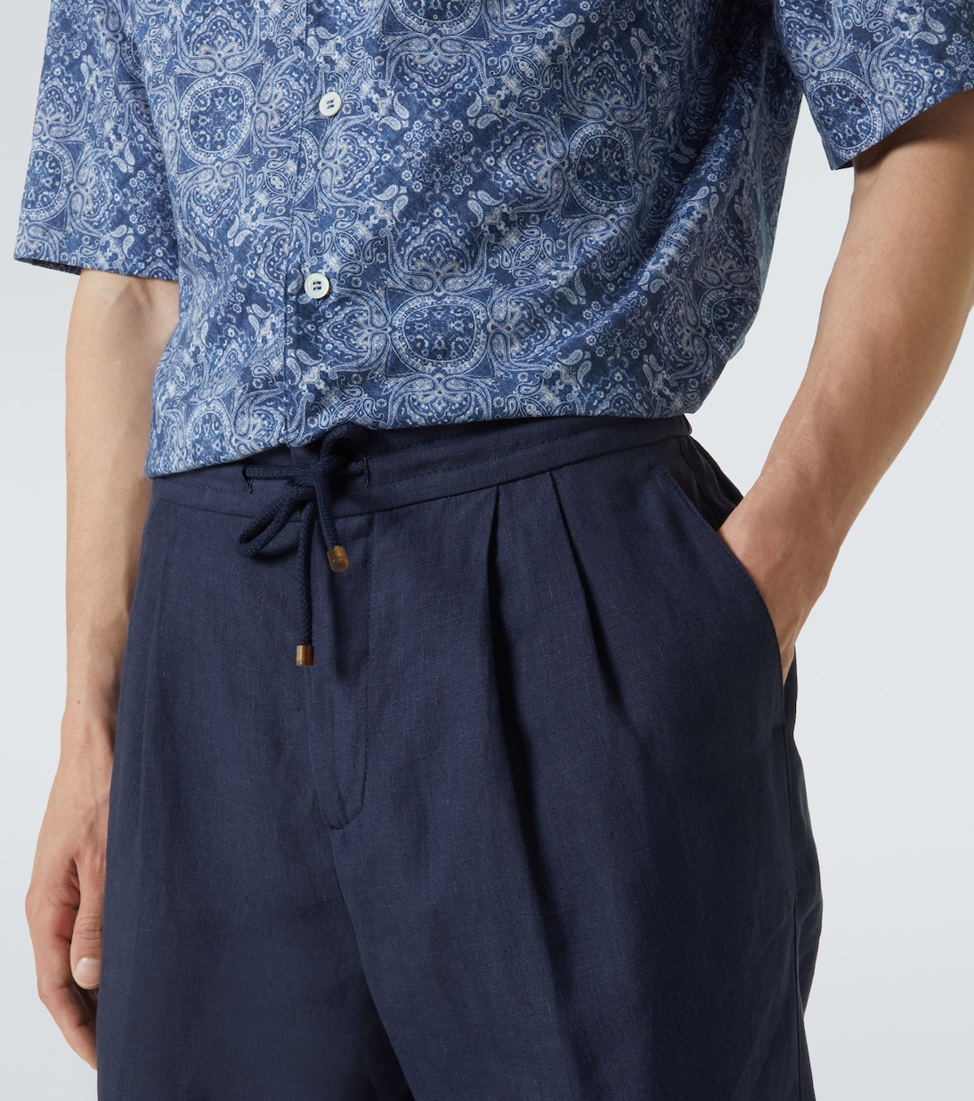 Linen straight pants | Brunello Cucinelli