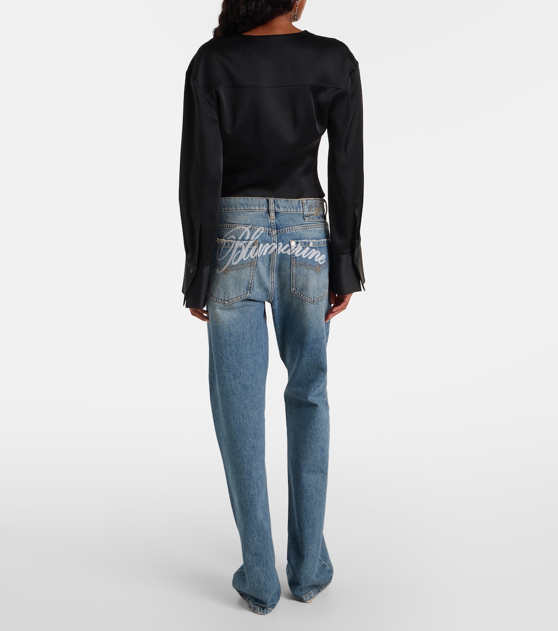 Logo直筒牛仔裤 | Blumarine