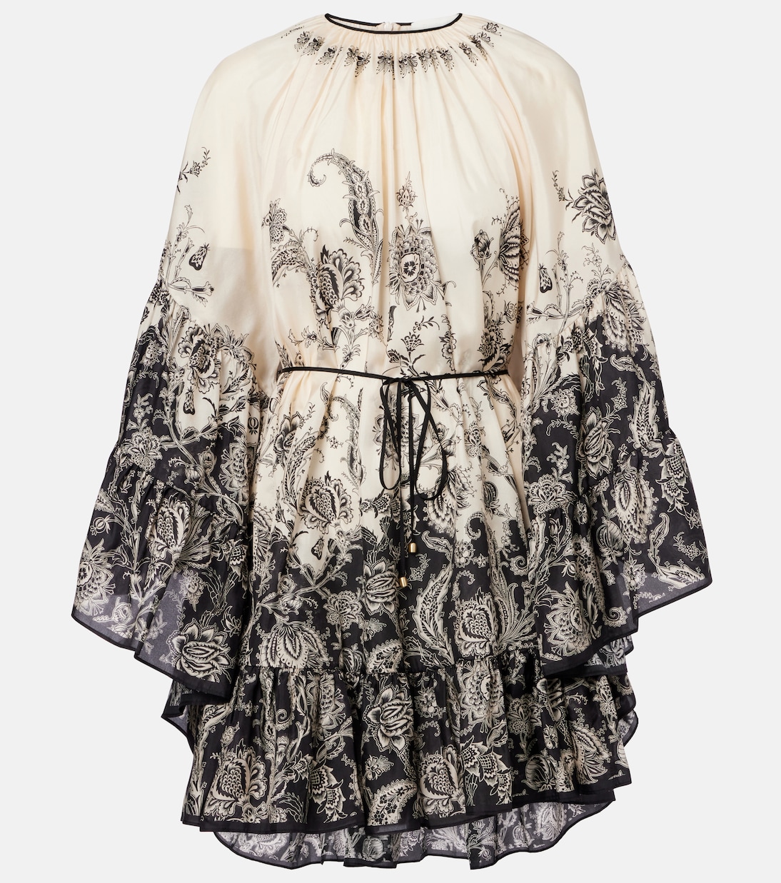 Rhiannon floral gathered silk minidress | Zimmermann