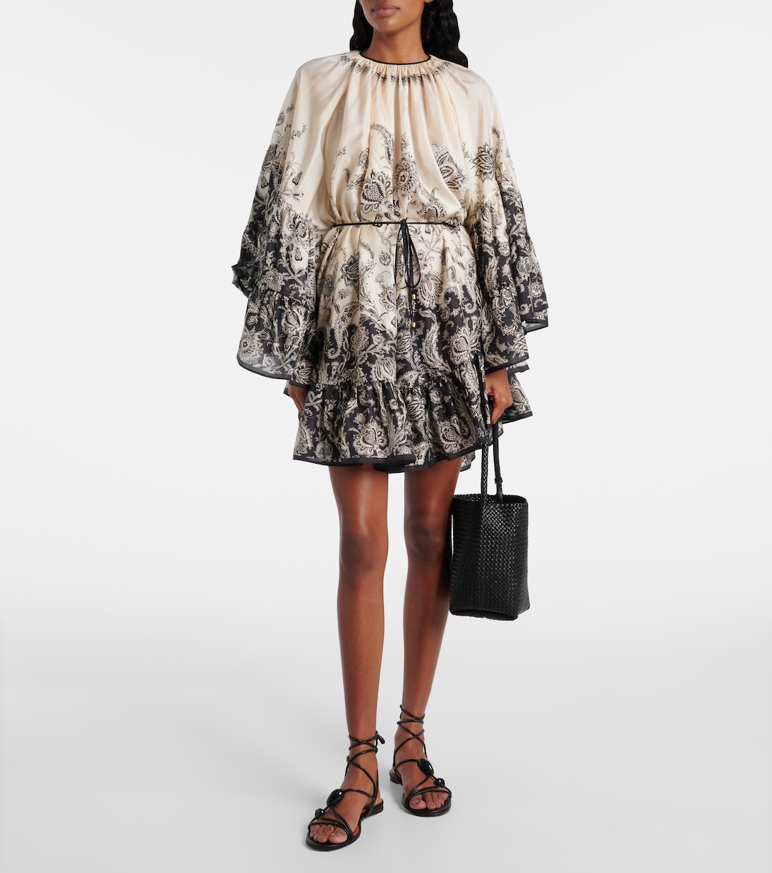 Rhiannon floral gathered silk minidress | Zimmermann