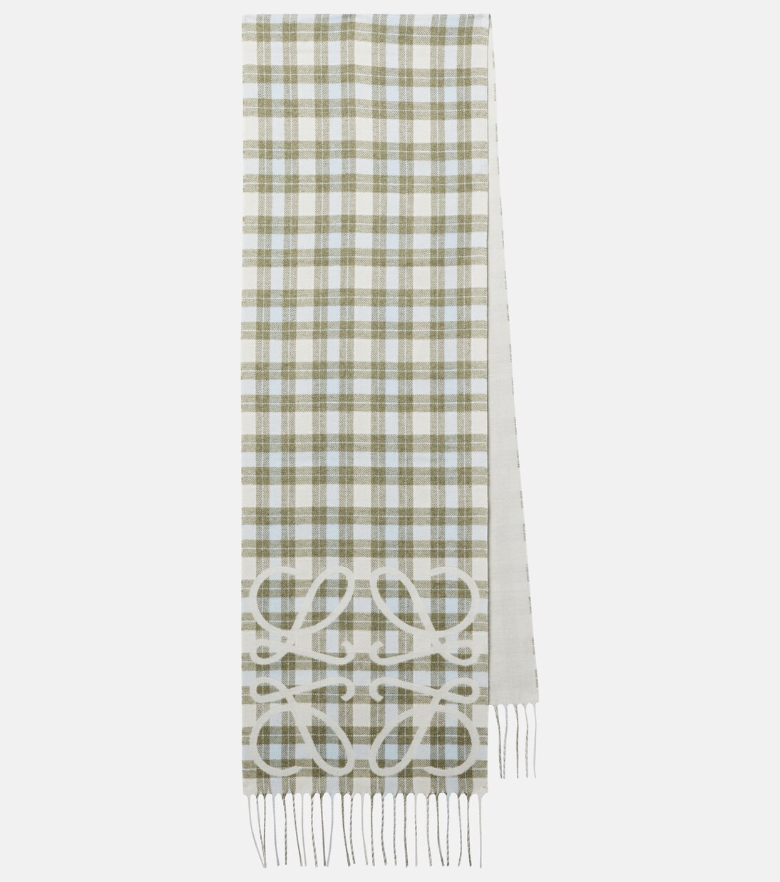 Anagram checked silk and cashmere scarf | Loewe