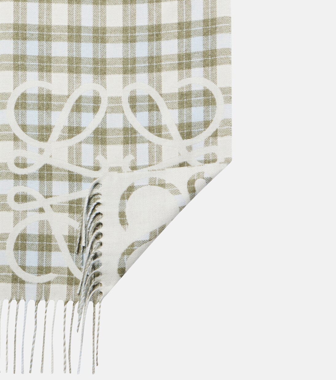 Anagram checked silk and cashmere scarf | Loewe