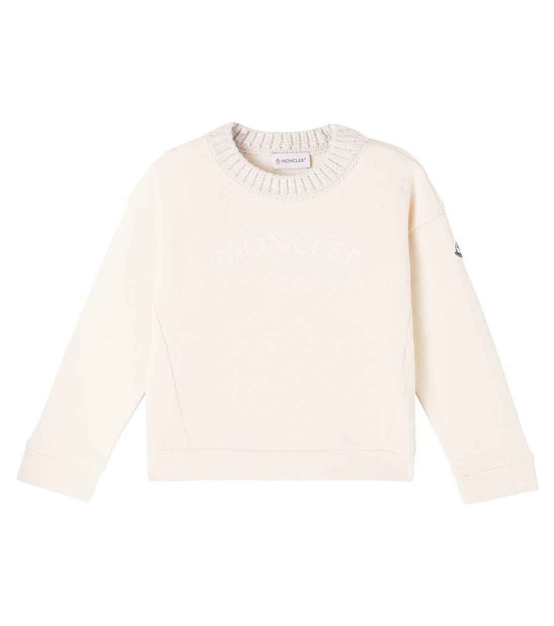Wool-trimmed cotton jersey sweatshirt | Moncler Enfant