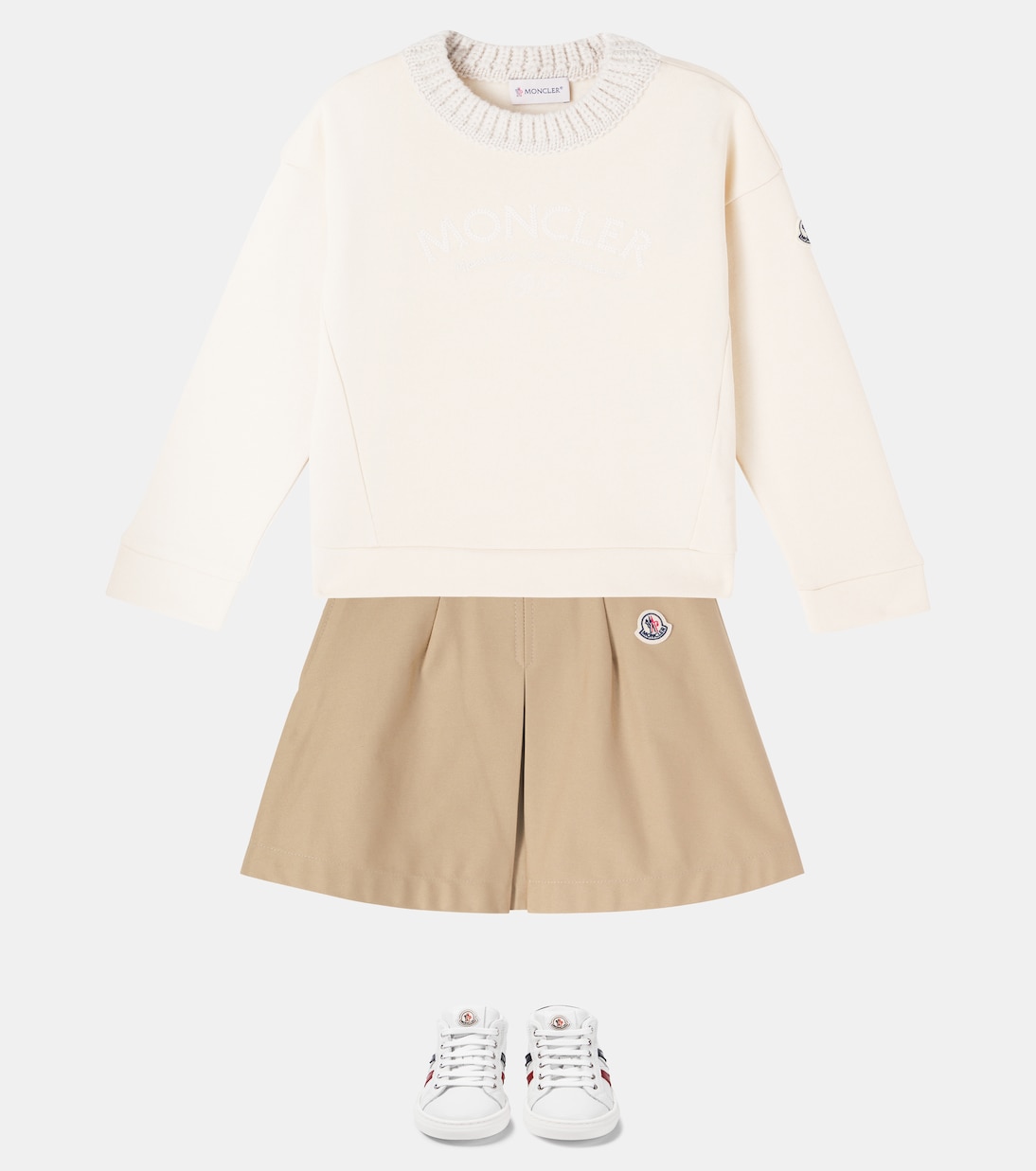 Wool-trimmed cotton jersey sweatshirt | Moncler Enfant