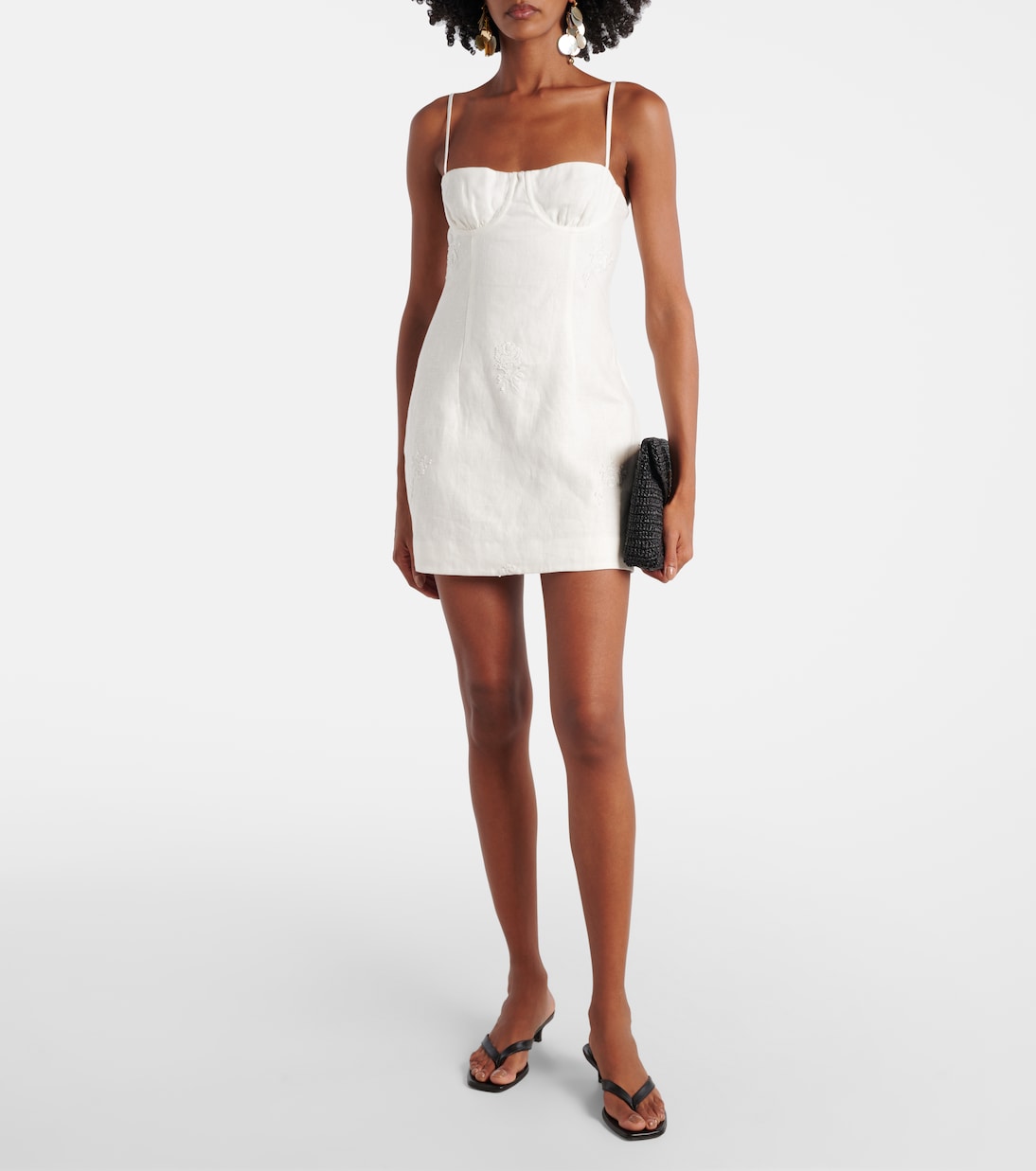 Besticktes Minikleid Alessandra aus Leinen | SIR