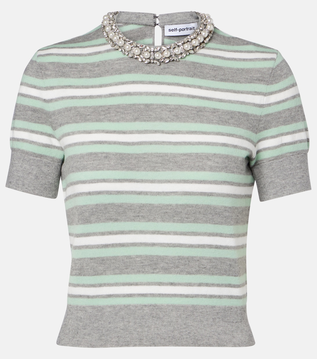 Top de lana, algodón y cachemir a rayas | Self-Portrait