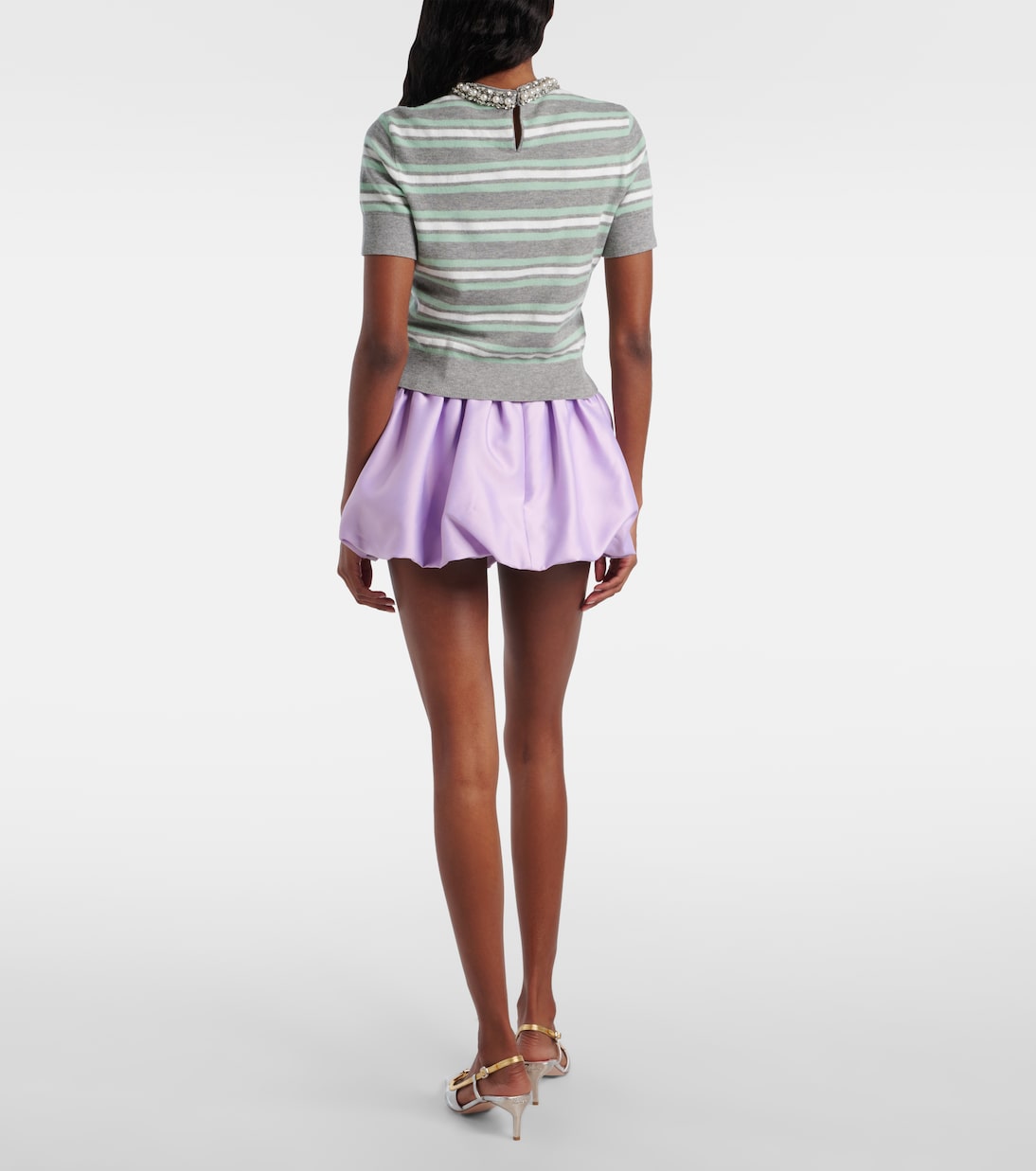 Top de lana, algodón y cachemir a rayas | Self-Portrait