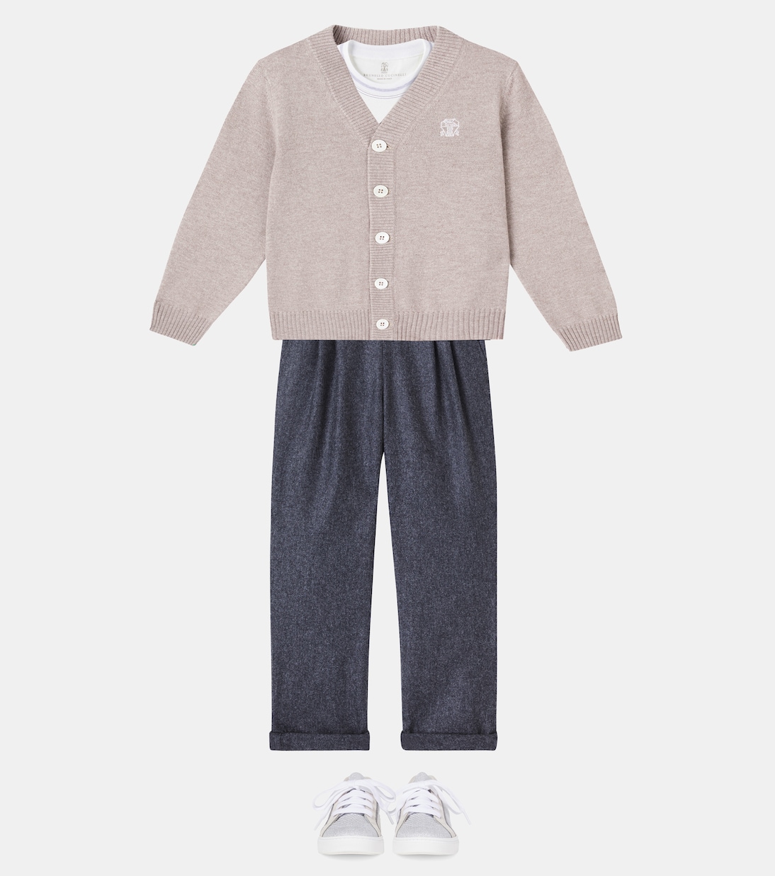 Embroidered cashmere cardigan | Brunello Cucinelli Kids