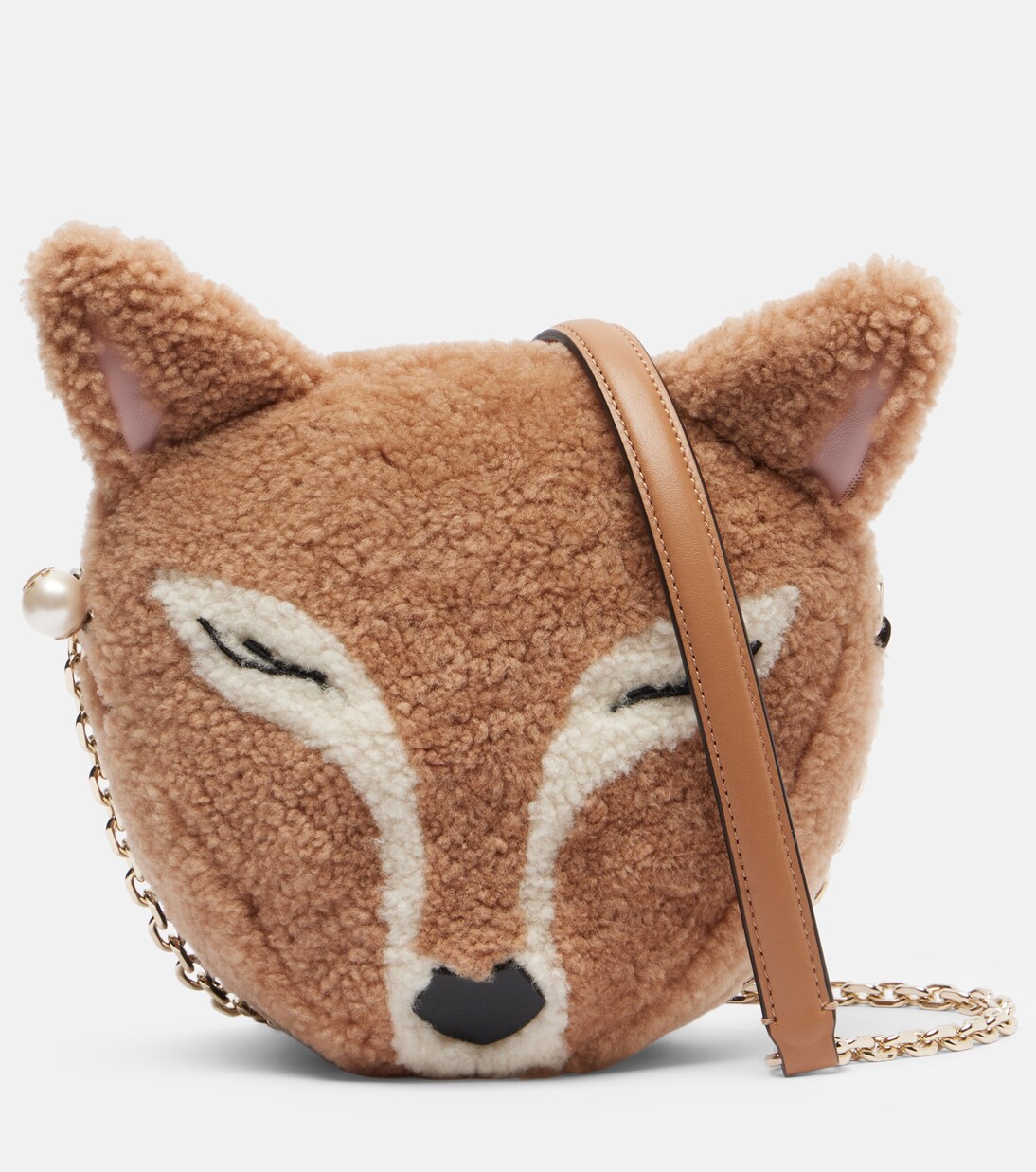Borsa a spalla Soft Fox Mini in shearling | Jimmy Choo