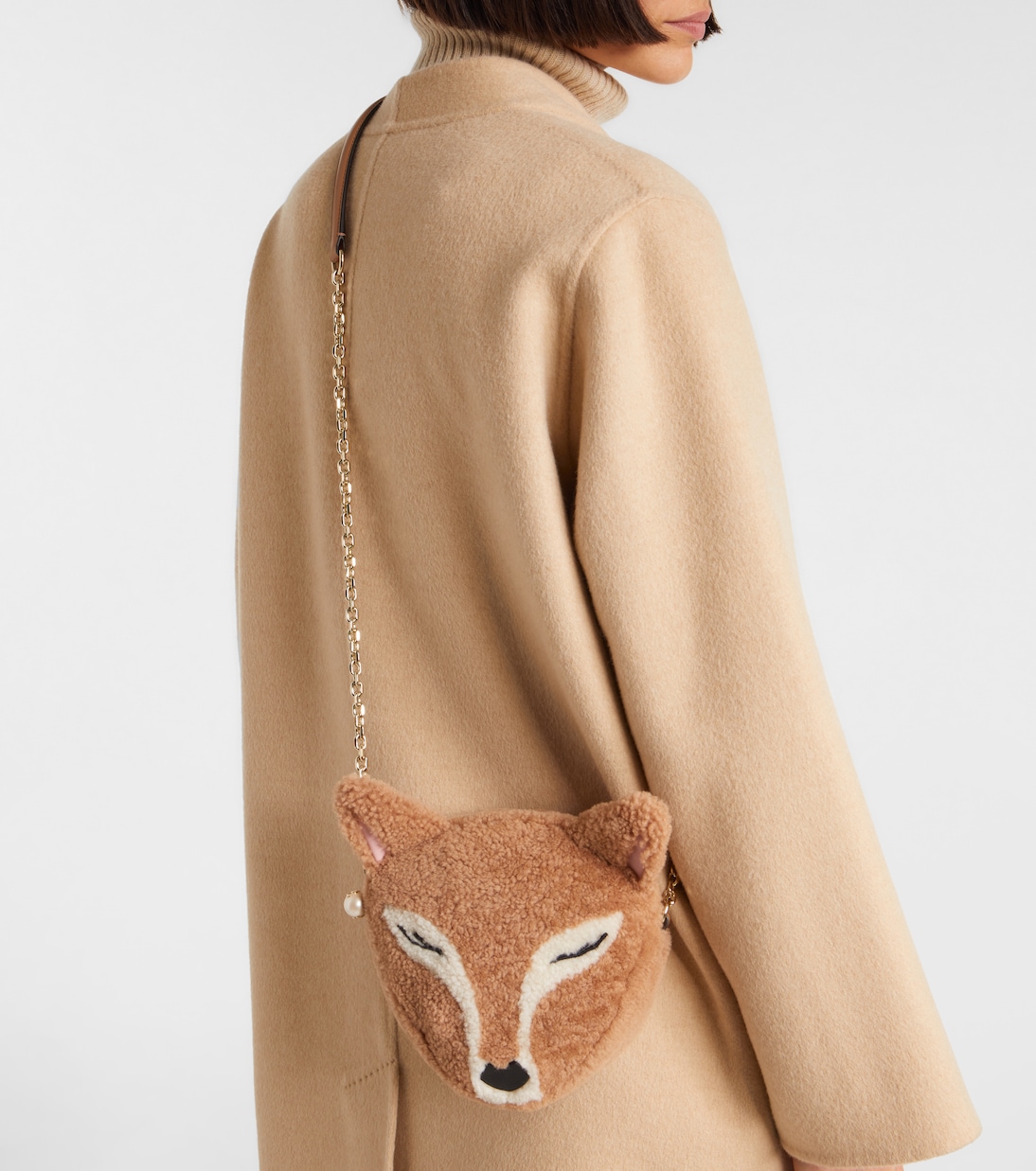 Borsa a spalla Soft Fox Mini in shearling | Jimmy Choo
