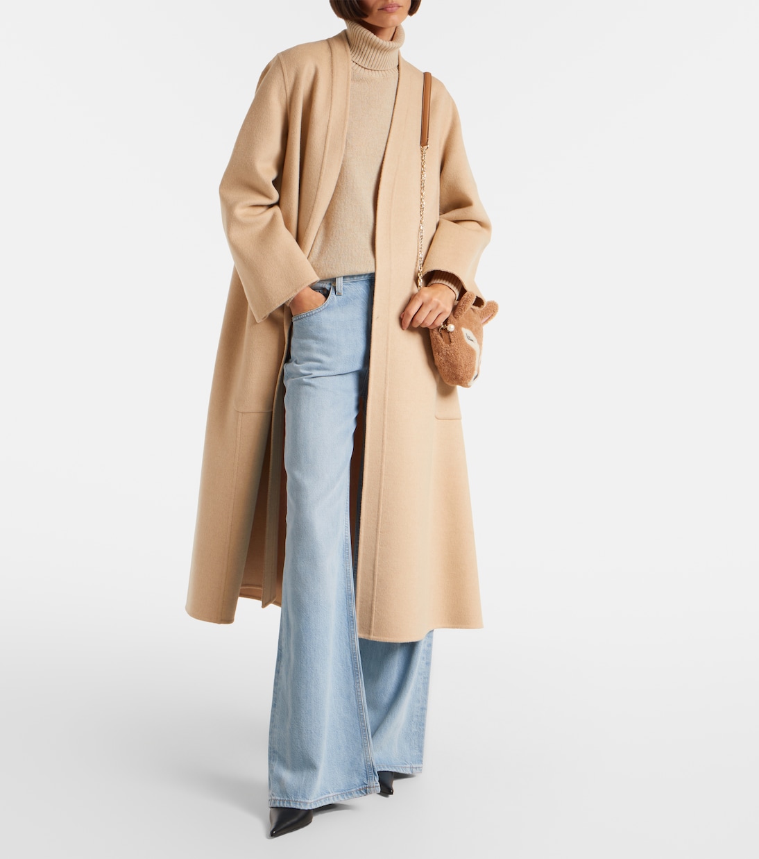 Borsa a spalla Soft Fox Mini in shearling | Jimmy Choo