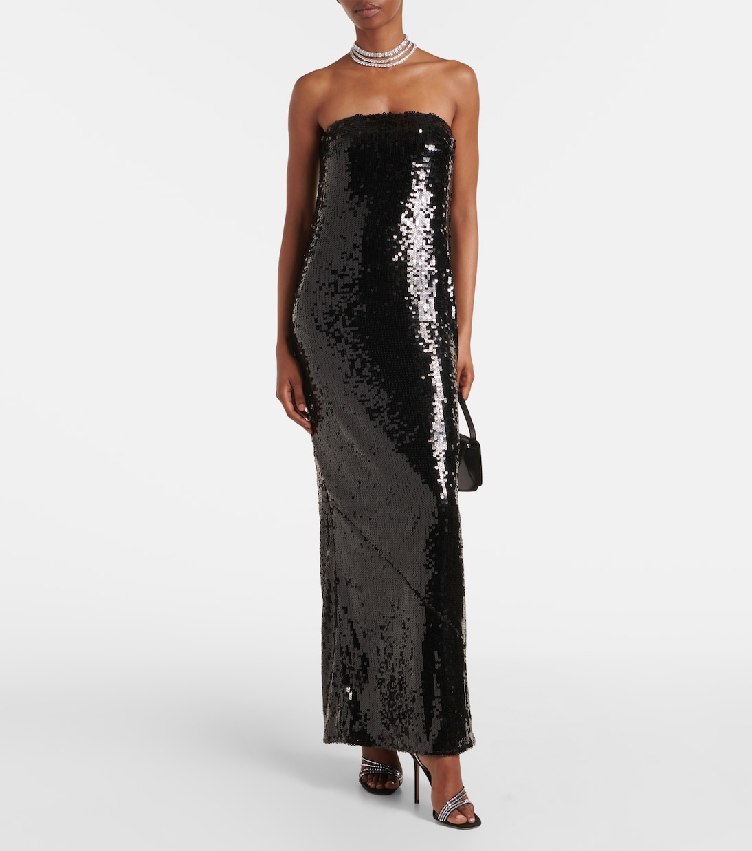 Robe bustier longue à sequins | Rotate